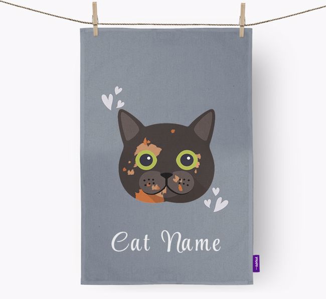 'Hearts' - Personalized {breedCommonName} Dish Towel
